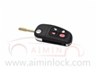 Jaguar 4-button flip remote key shell